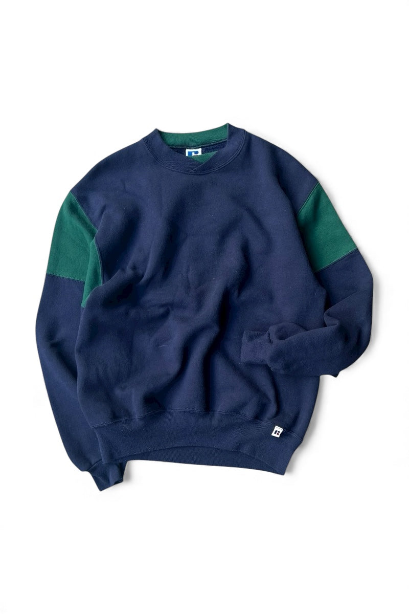 MADE IN USA 90'S BICOLOR SWEATSHIRT / NAVY [SIZE: M USED]