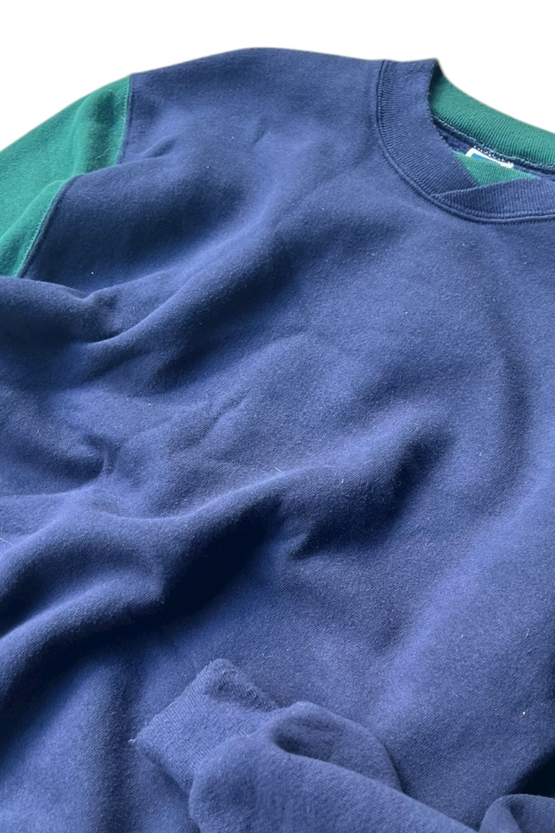 MADE IN USA 90'S BICOLOR SWEATSHIRT / NAVY [SIZE: M USED]