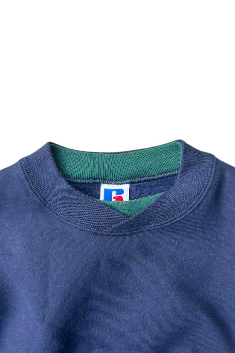 MADE IN USA 90'S BICOLOR SWEATSHIRT / NAVY [SIZE: M USED]