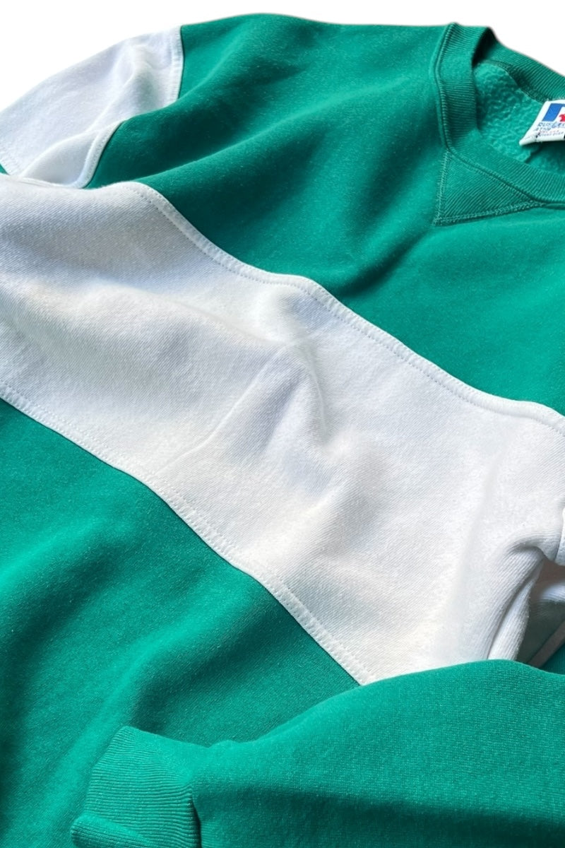 MADE IN USA 90년대 배색 맨투맨 / GREEN [SIZE: M USED]