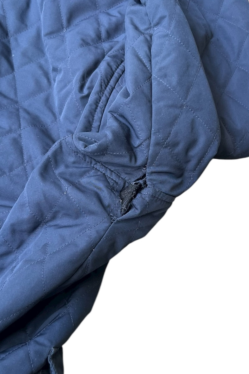 90s ZIP UP QUILTING JACKET / NAVY [SIZE: L USED]