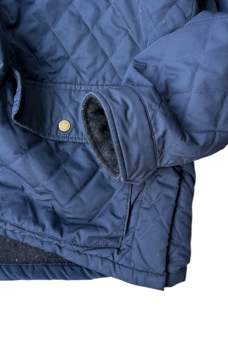 90s ZIP UP QUILTING JACKET / NAVY [SIZE: L USED]