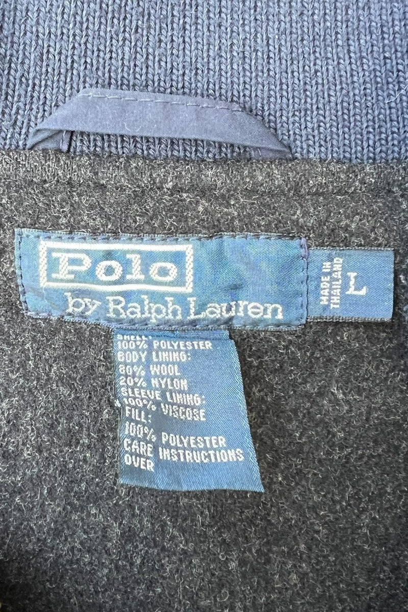 90s ZIP UP QUILTING JACKET / NAVY [SIZE: L USED]