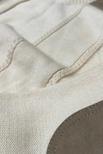 画像をギャラリービューアに読み込む, MADE IN ENGLAND 90&#39;S WOOL SUEDE PATCH HUNTING KNIT SWEATER / WHITE [SIZE: M USED]
