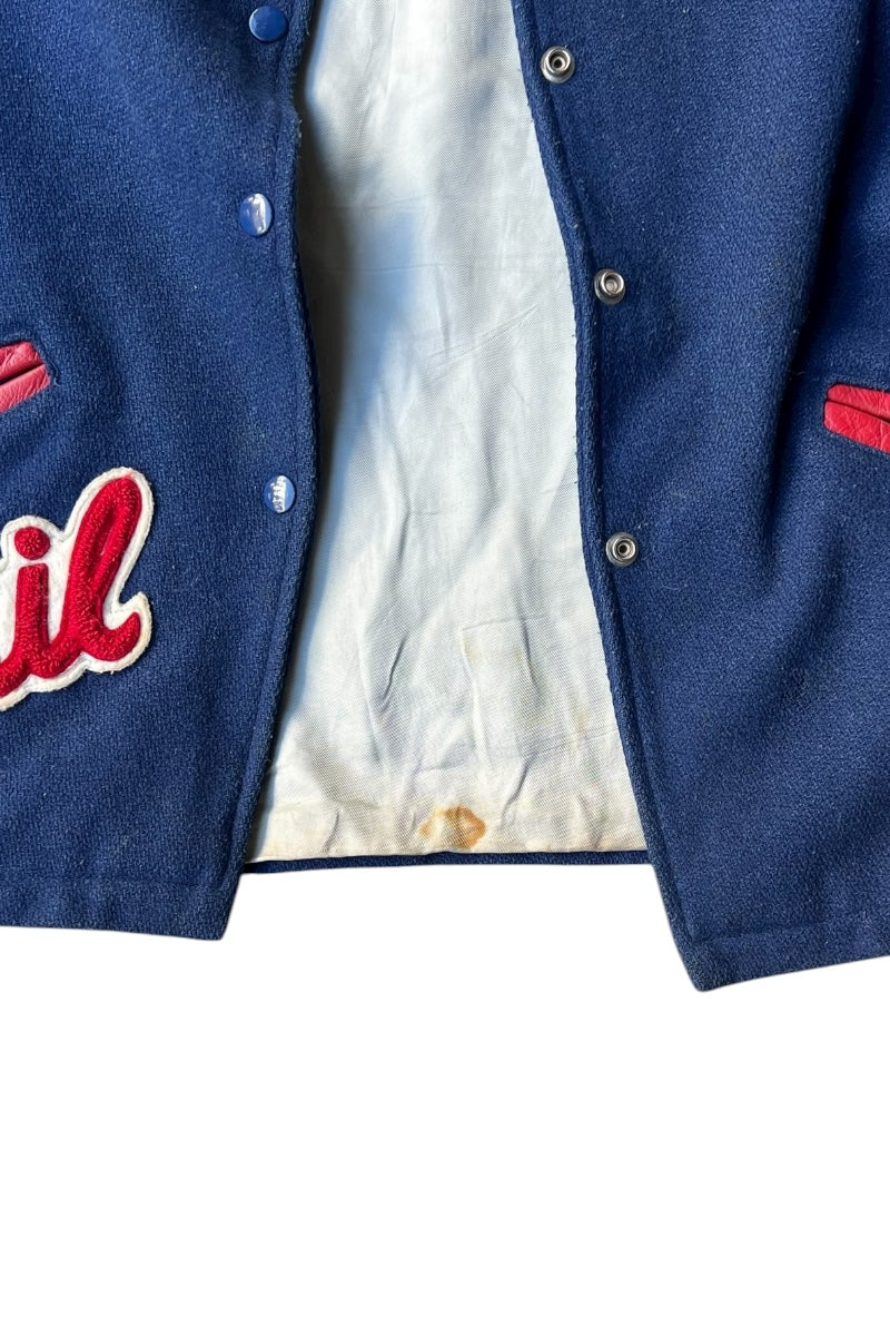 60'S WOOL STADIUM JACKET / NAVY [SIZE: S USED]