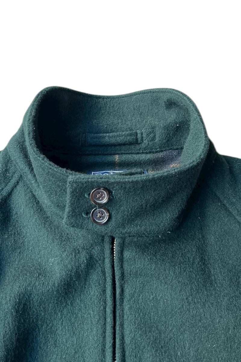 90'S WOOL HARRINGTON JACKET / GREEN [SIZE: M USED]