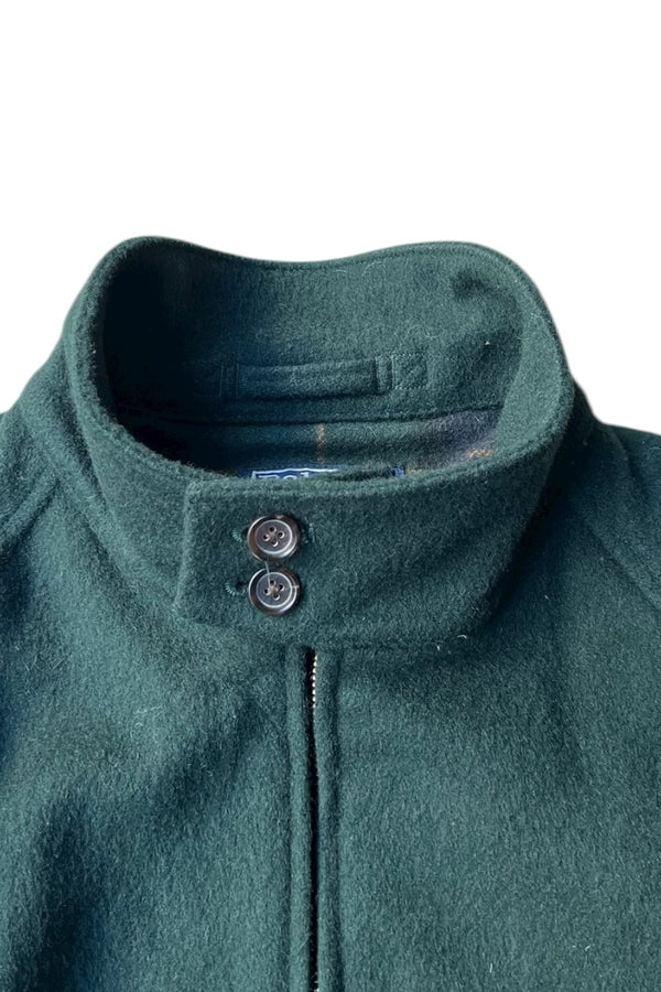 90'S WOOL HARRINGTON JACKET / GREEN [SIZE: M USED]