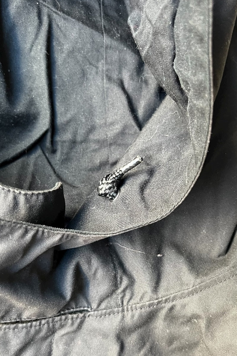 90'S ZIP UP OILED HOODIE JACKET / BLACK [SIZE: XL USED]