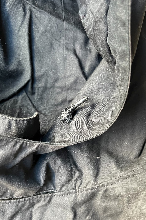 90'S ZIP UP OILED HOODIE JACKET / BLACK [SIZE: XL USED]