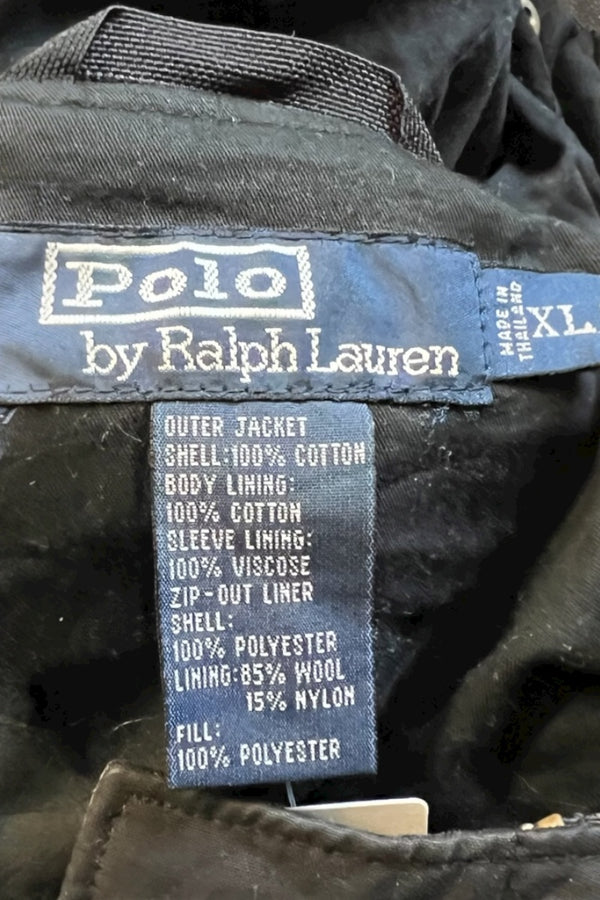 90'S ZIP UP OILED HOODIE JACKET / BLACK [SIZE: XL USED]
