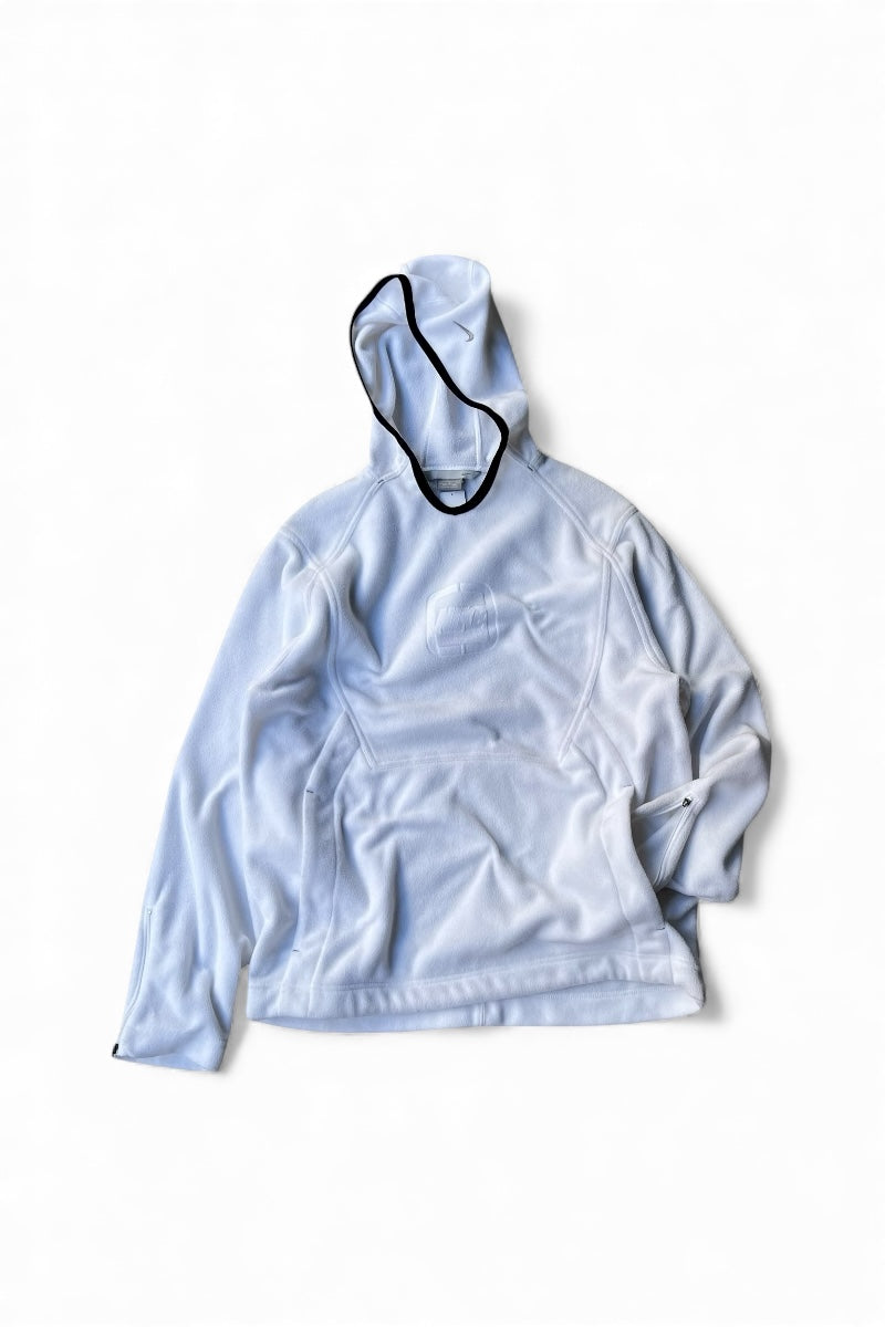 Y2K EARLY 00'S FLEECE HOODIE / WHITE [SIZE: M USED]
