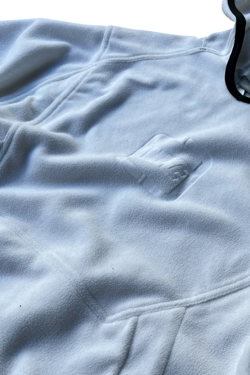 Y2K EARLY 00'S FLEECE HOODIE / WHITE [SIZE: M USED]