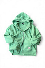 画像をギャラリービューアに読み込む, MADE IN PORTUGAL AUTHENTIC WORK GEAR DOUBLE ZIP HOODIE SWEATSHIRT / GREEN [SIZE: M USED]
