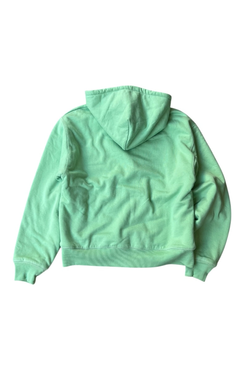 MADE IN PORTUGAL AUTHENTIC WORK GEAR DOUBLE ZIP HOODIE SWEATSHIRT / GREEN [SIZE: M USED]