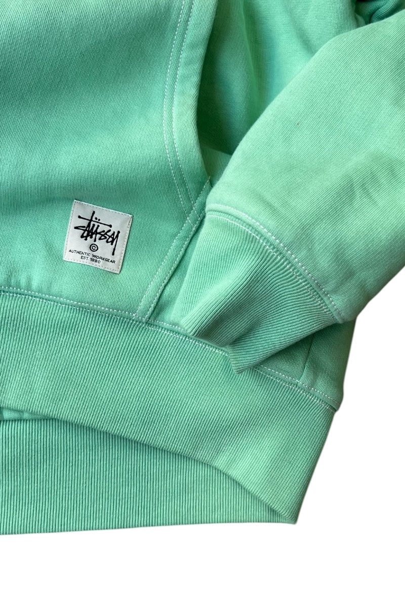 MADE IN PORTUGAL AUTHENTIC WORK GEAR DOUBLE ZIP HOODIE SWEATSHIRT / GREEN [SIZE: M USED]