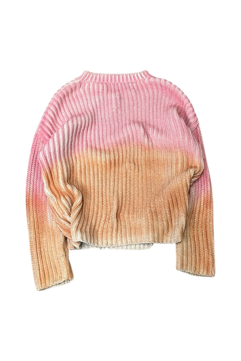 MADE IN ITALY V-NECK COTTON SWEATER / PINK [SIZE: M USED]