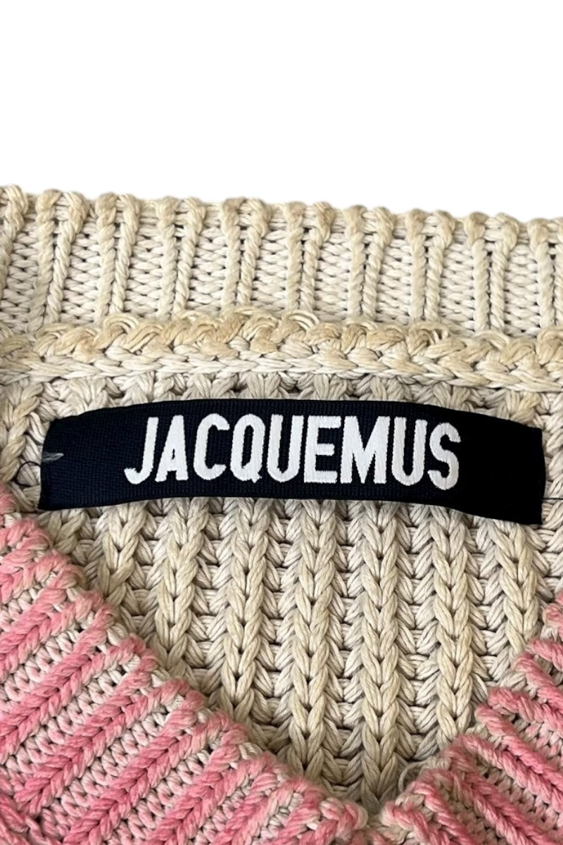 MADE IN ITALY V-NECK COTTON SWEATER / PINK [SIZE: M USED]