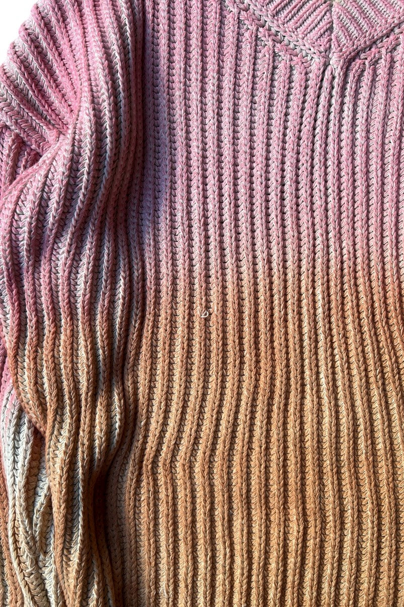 MADE IN ITALY V-NECK COTTON SWEATER / PINK [SIZE: M USED]