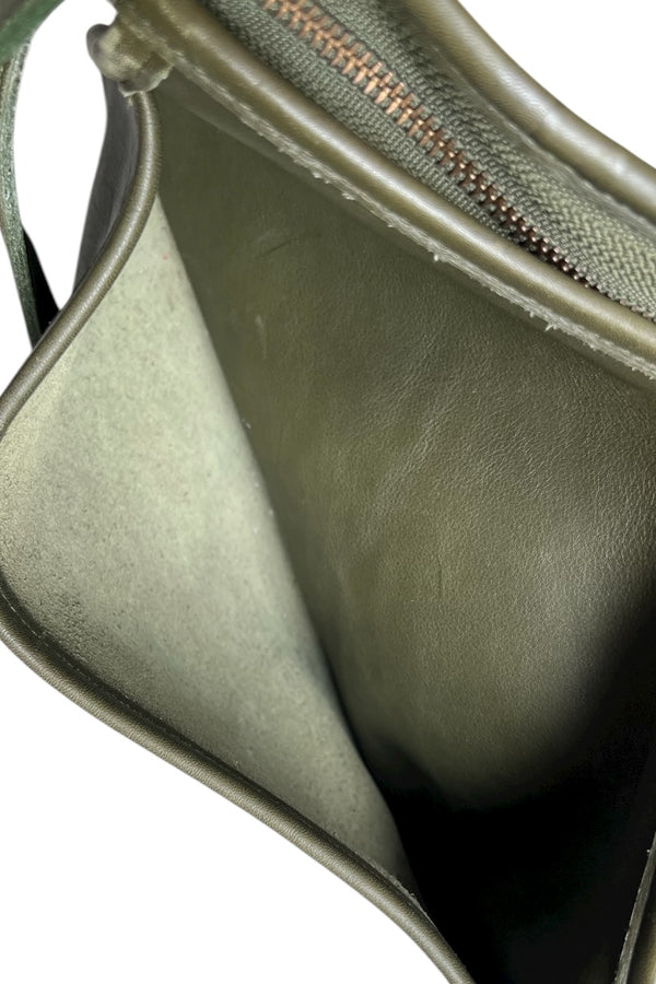 MADE IN USA 80'S LEATHER BAG / GREEN [SIZE: ONE SIZE USED]