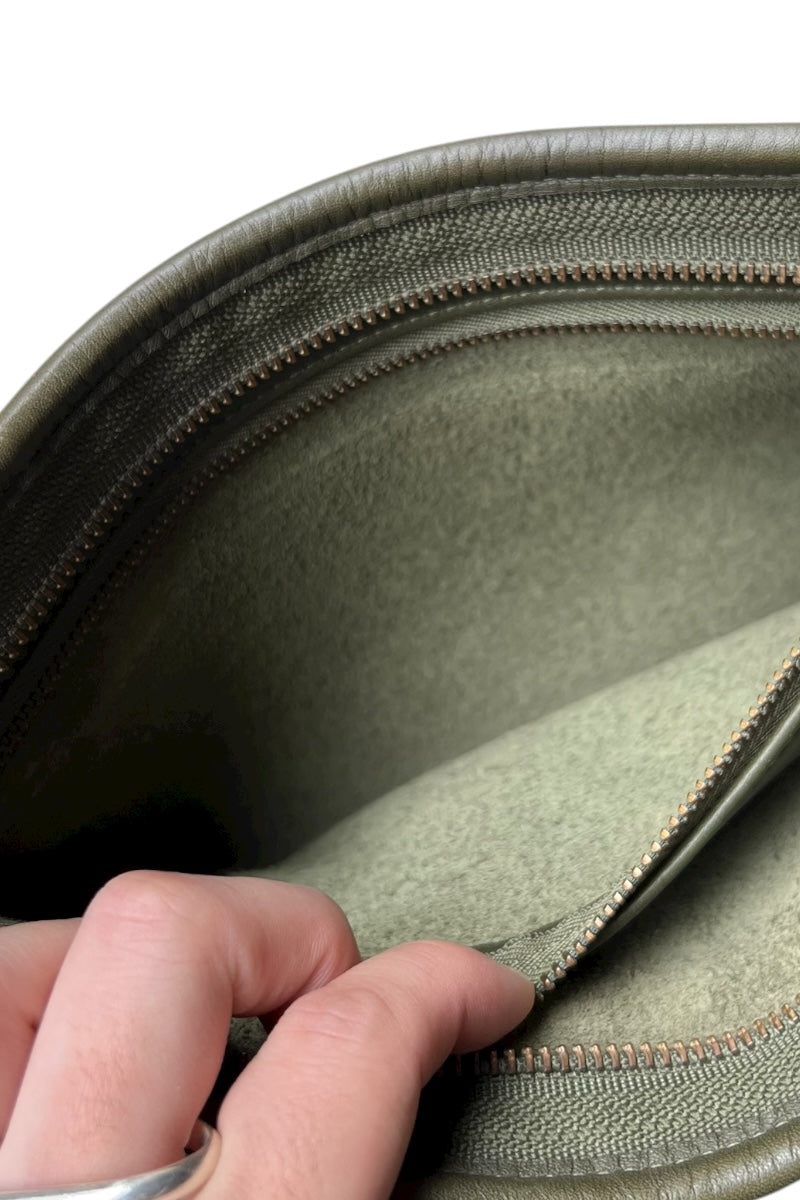 MADE IN USA 80'S LEATHER BAG / GREEN [SIZE: ONE SIZE USED]