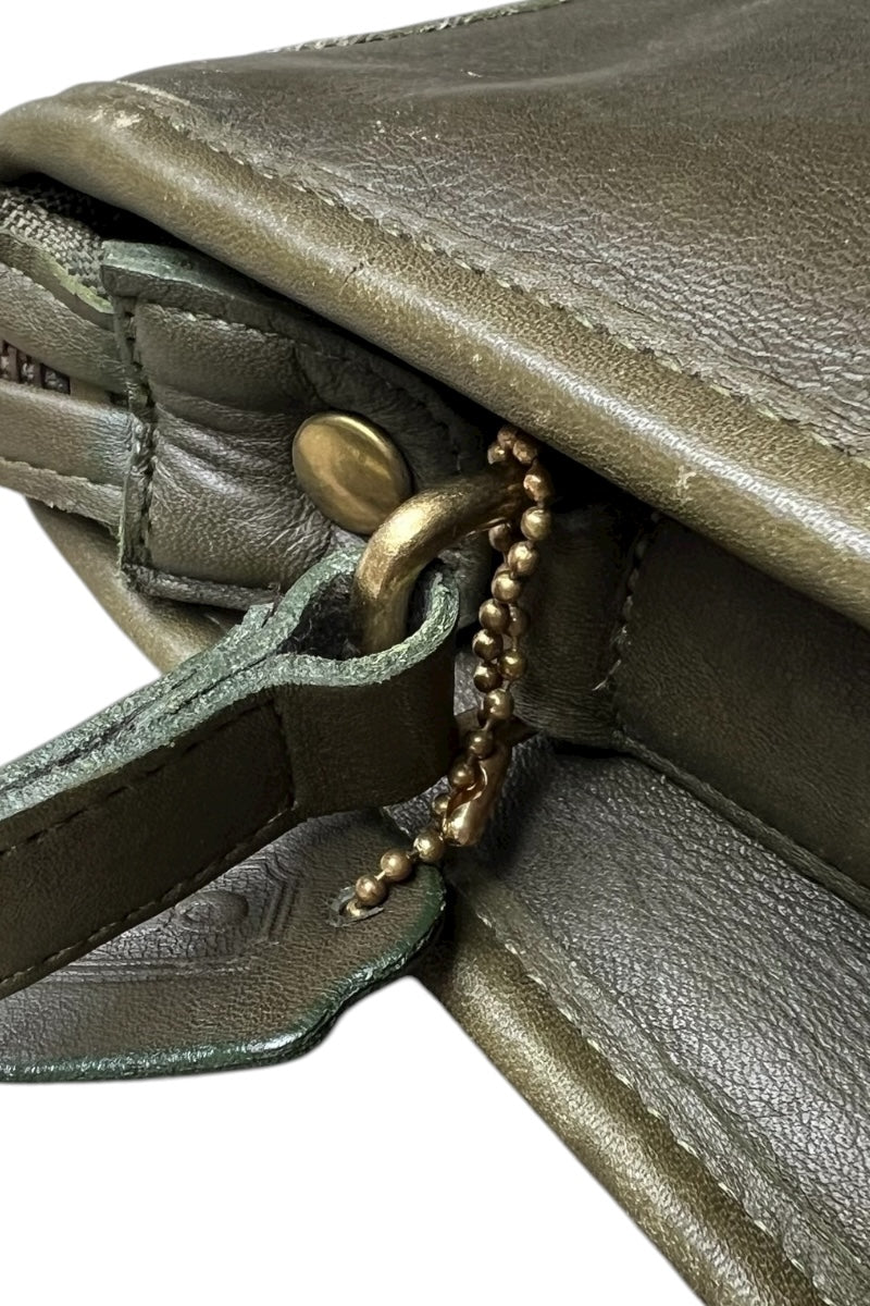 MADE IN USA 80'S LEATHER BAG / GREEN [SIZE: ONE SIZE USED]