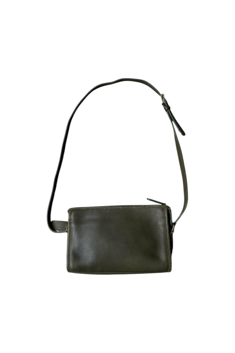 MADE IN USA 80'S LEATHER BAG / GREEN [SIZE: ONE SIZE USED]