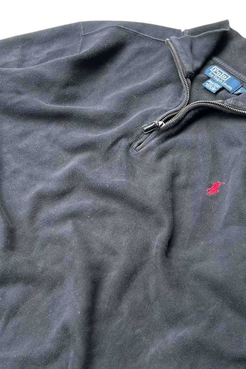 90'S HALF-ZIP SWEATSHIRT / BLACK [SIZE: L USED]