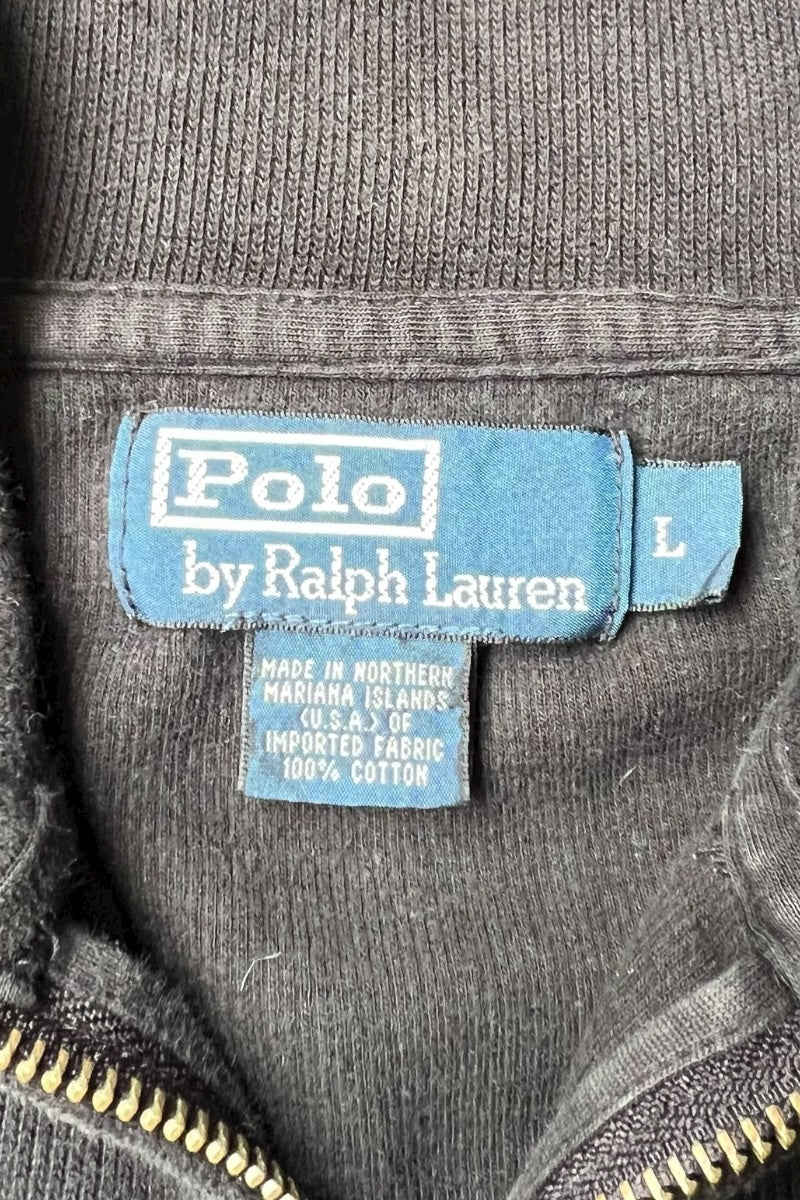 90'S HALF-ZIP SWEATSHIRT / BLACK [SIZE: L USED]