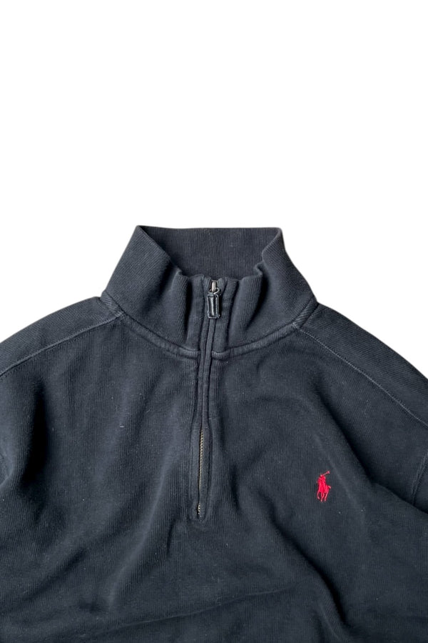90'S HALF-ZIP SWEATSHIRT / BLACK [SIZE: L USED]