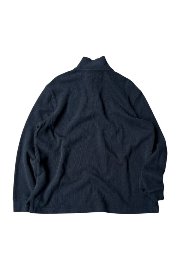 90'S EXCLUSIVE OF DECOLATION COTTON HALF-ZIP SWEATSHIRT / BLACK [SIZE: XL USED]