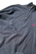 画像をギャラリービューアに読み込む, 90&#39;S EXCLUSIVE OF DECOLATION COTTON HALF-ZIP SWEATSHIRT / BLACK [SIZE: XL USED]
