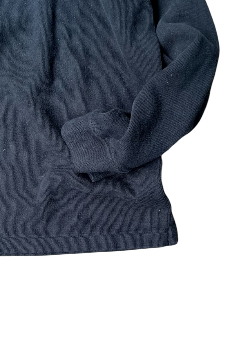 90'S EXCLUSIVE OF DECOLATION COTTON HALF-ZIP SWEATSHIRT / BLACK [SIZE: XL USED]
