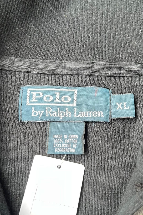 90'S EXCLUSIVE OF DECOLATION COTTON HALF-ZIP SWEATSHIRT / BLACK [SIZE: XL USED]