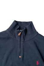 画像をギャラリービューアに読み込む, 90&#39;S EXCLUSIVE OF DECOLATION COTTON HALF-ZIP SWEATSHIRT / BLACK [SIZE: XL USED]
