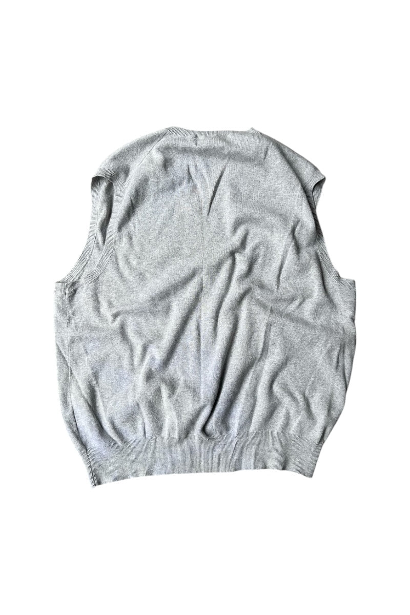 90'S COTTON KNIT VEST / GRAY [SIZE: L USED]