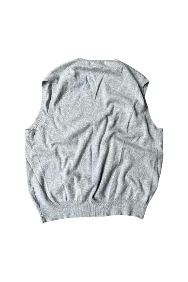 90'S COTTON KNIT VEST / GRAY [SIZE: L USED]