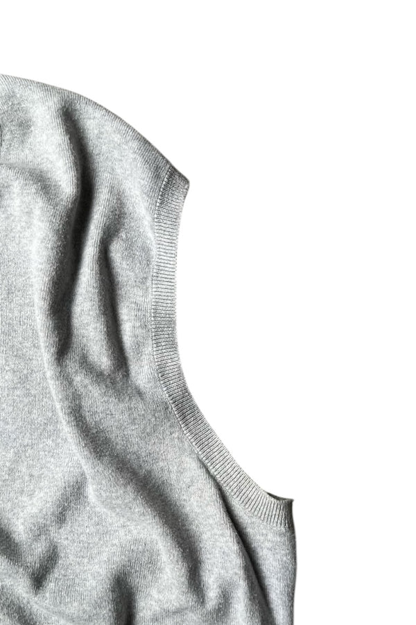 90'S COTTON KNIT VEST / GRAY [SIZE: L USED]