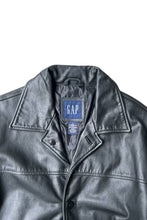 画像をギャラリービューアに読み込む, Y2K EARLY 00&#39;S LEATHER CAR COAT / BLACK [SIZE: L USED]
