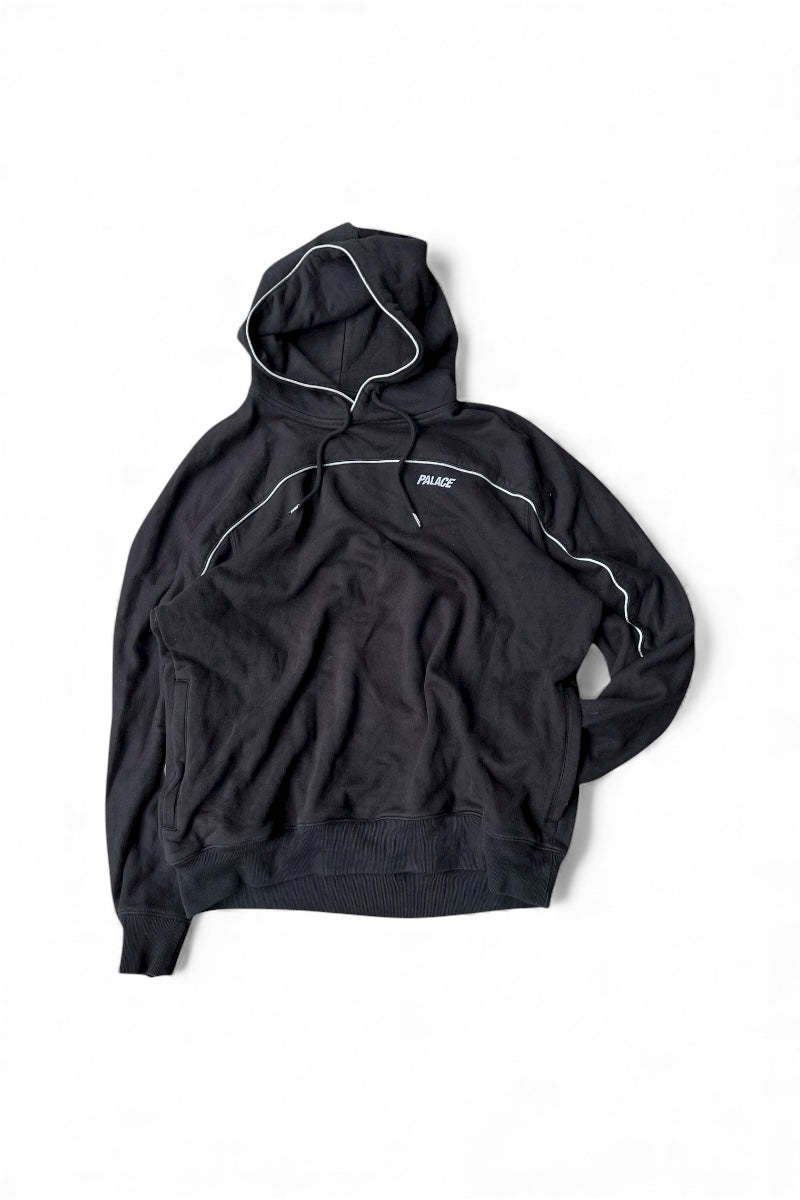 19SS REFLECTED LOGO HOODIE SWEATSHIRT / BLACK [SIZE: L USED]