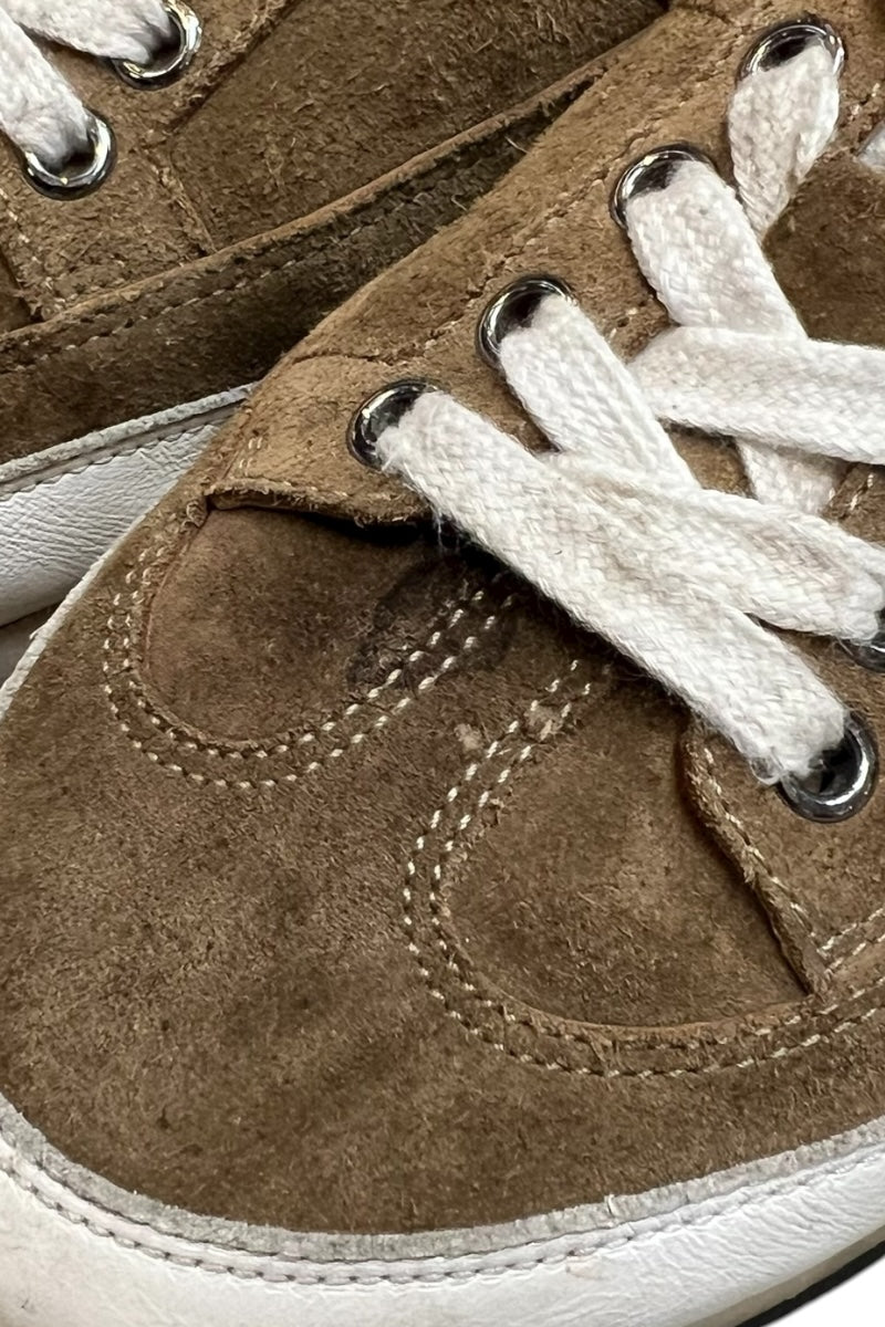 MADE IN ITALY LEATHER SUEDE SNEAKER / BROWN [SIZE: 40 (equivalent to 26cm) USED]