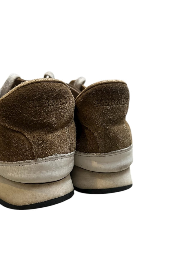 MADE IN ITALY LEATHER SUEDE SNEAKER / BROWN [SIZE: 40 (equivalent to 26cm) USED]