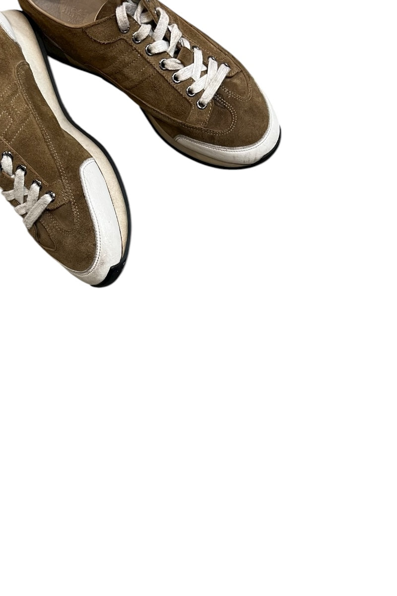 MADE IN ITALY LEATHER SUEDE SNEAKER / BROWN [SIZE: 40 (equivalent to 26cm) USED]