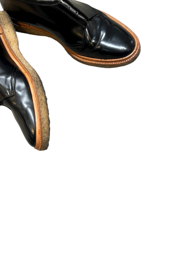 MADE IN PORTUGAL TYPE 3 ZIP UP LEATHER SHOES / BLACK [SIZE: 27.0cm USED]
