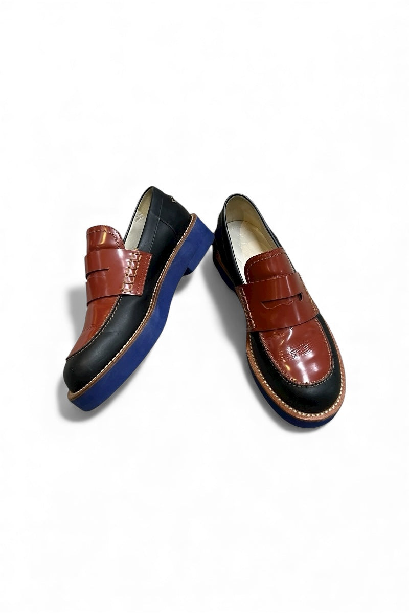 MADE IN ITALY LEATHER LOAFER / MULTI [SIZE: 41 (26cm相当) USED]