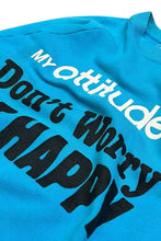 画像をギャラリービューアに読み込む, MADE IN USA 90&#39;S MESSAGE SWEATSHIRT / BLUE [SIZE: L USED]
