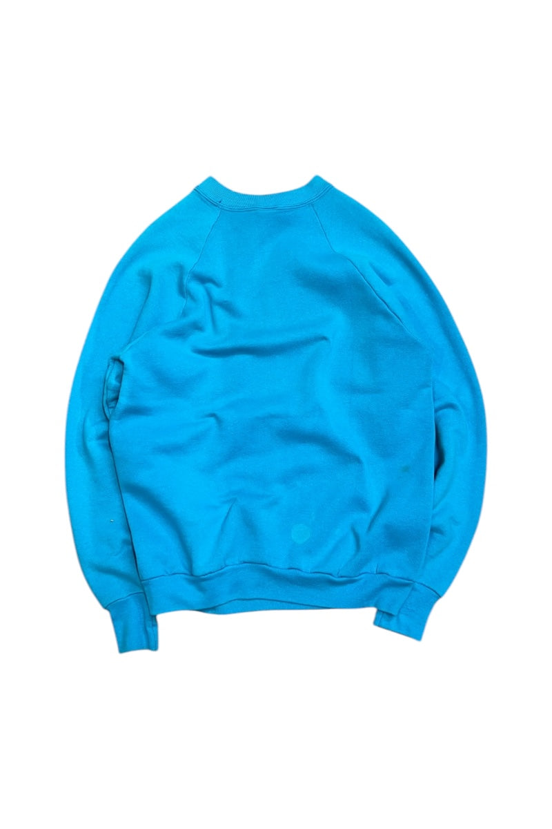 MADE IN USA 90'S MESSAGE SWEATSHIRT / BLUE [SIZE: L USED]