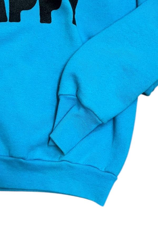 MADE IN USA 90'S MESSAGE SWEATSHIRT / BLUE [SIZE: L USED]