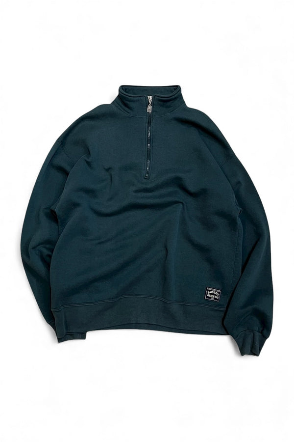 MADE IN USA 90'S HALF-ZIP SWEATSHIRT / KHAKI [SIZE: L USED]