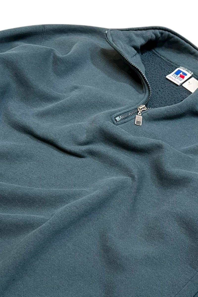 MADE IN USA 90'S HALF-ZIP SWEATSHIRT / KHAKI [SIZE: L USED]