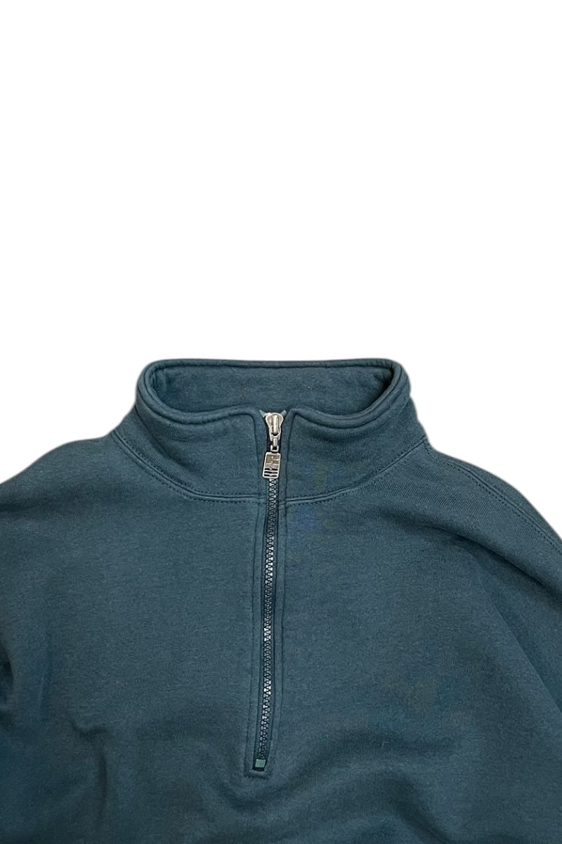 MADE IN USA 90'S HALF-ZIP SWEATSHIRT / KHAKI [SIZE: L USED]